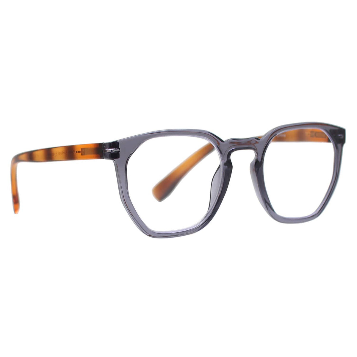kass {transparent grey w/ brown temples} blue light {readers} eyeglasses