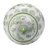 bird & flower chinoiserie {green/white} temple jar