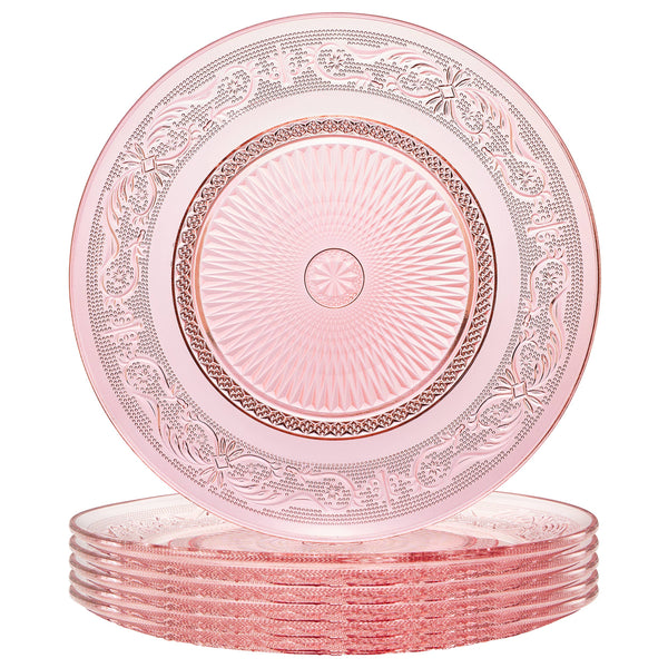 pink art deco crystal plates