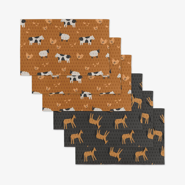 farm animals cloth "paper" towels