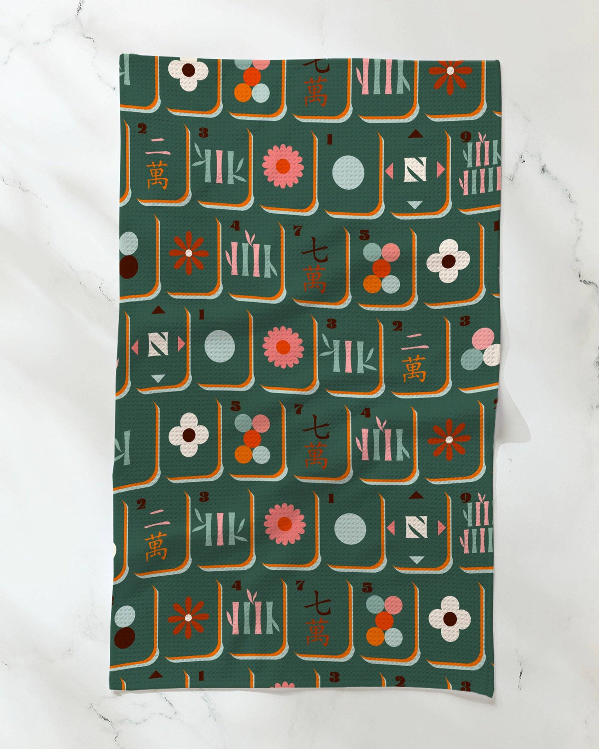 moss tile tea towel