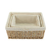 woven storage baskets with cotton liner {set of 3}