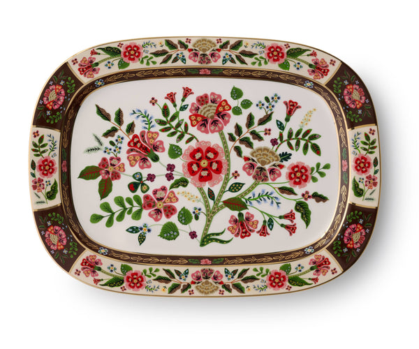 floral porcelain serving platter