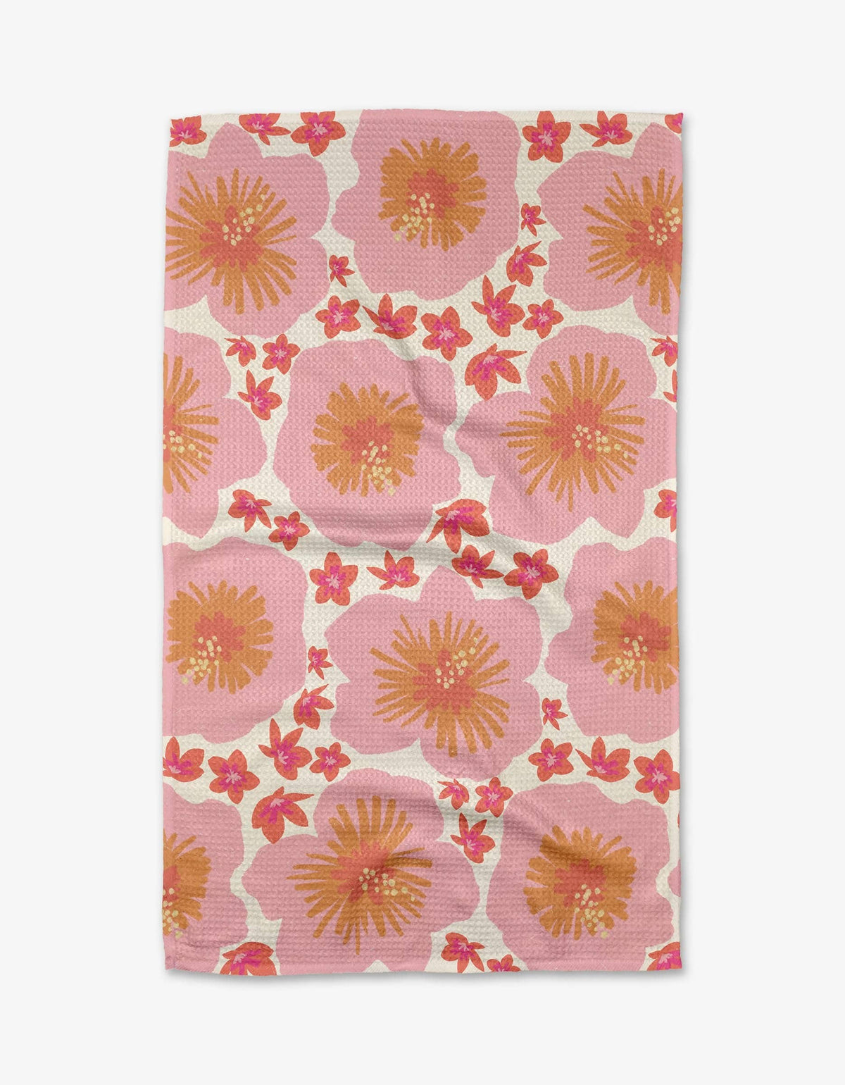 hibiscus sunset tea towel