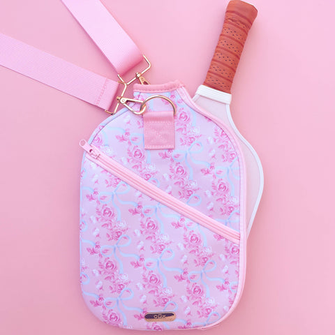 floral bow pickleball paddle bag cover
