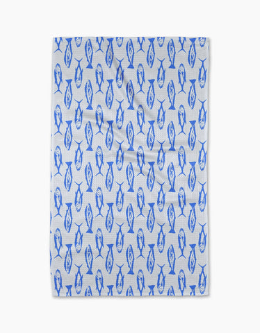 coastal catch {fish} tea towel