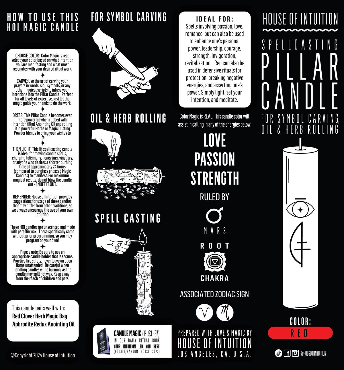 love red spellcasting Pillar Candle