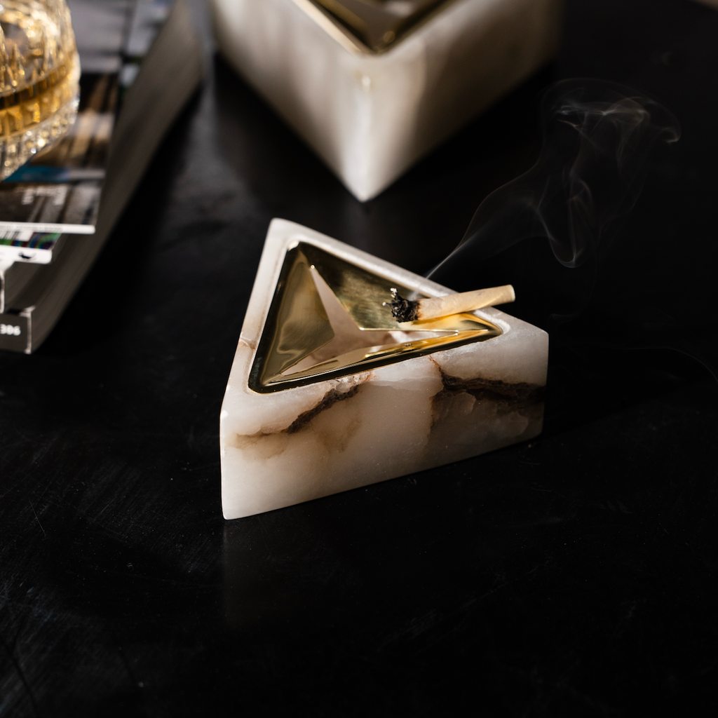 alabaster trangle ashtray