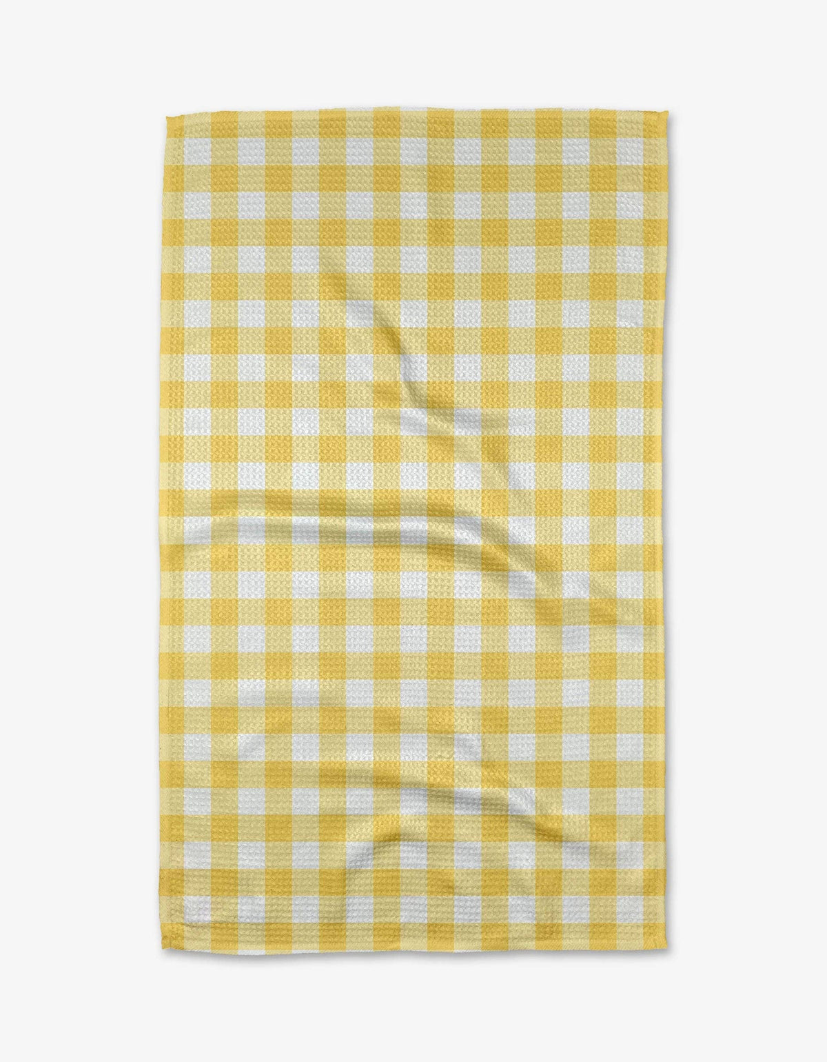 lemon gingham tea towel
