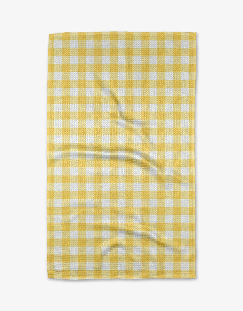lemon gingham tea towel