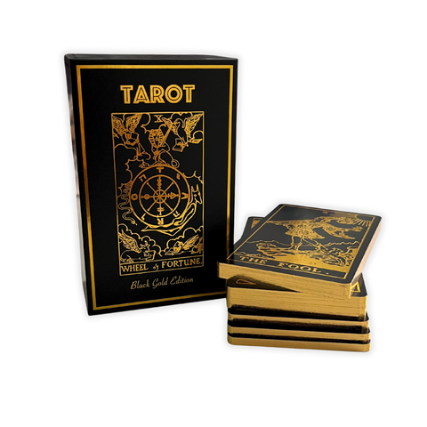 black/gold foil classic tarot deck & guidebook