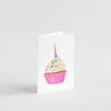 cupcake with single candle card