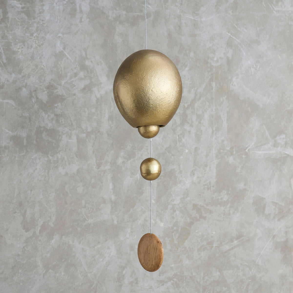 antique brass hanging bell {ovoid}