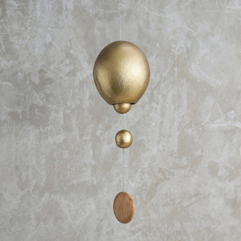 antique brass hanging bell {ovoid}