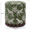 olive green leopard jacquard ottoman