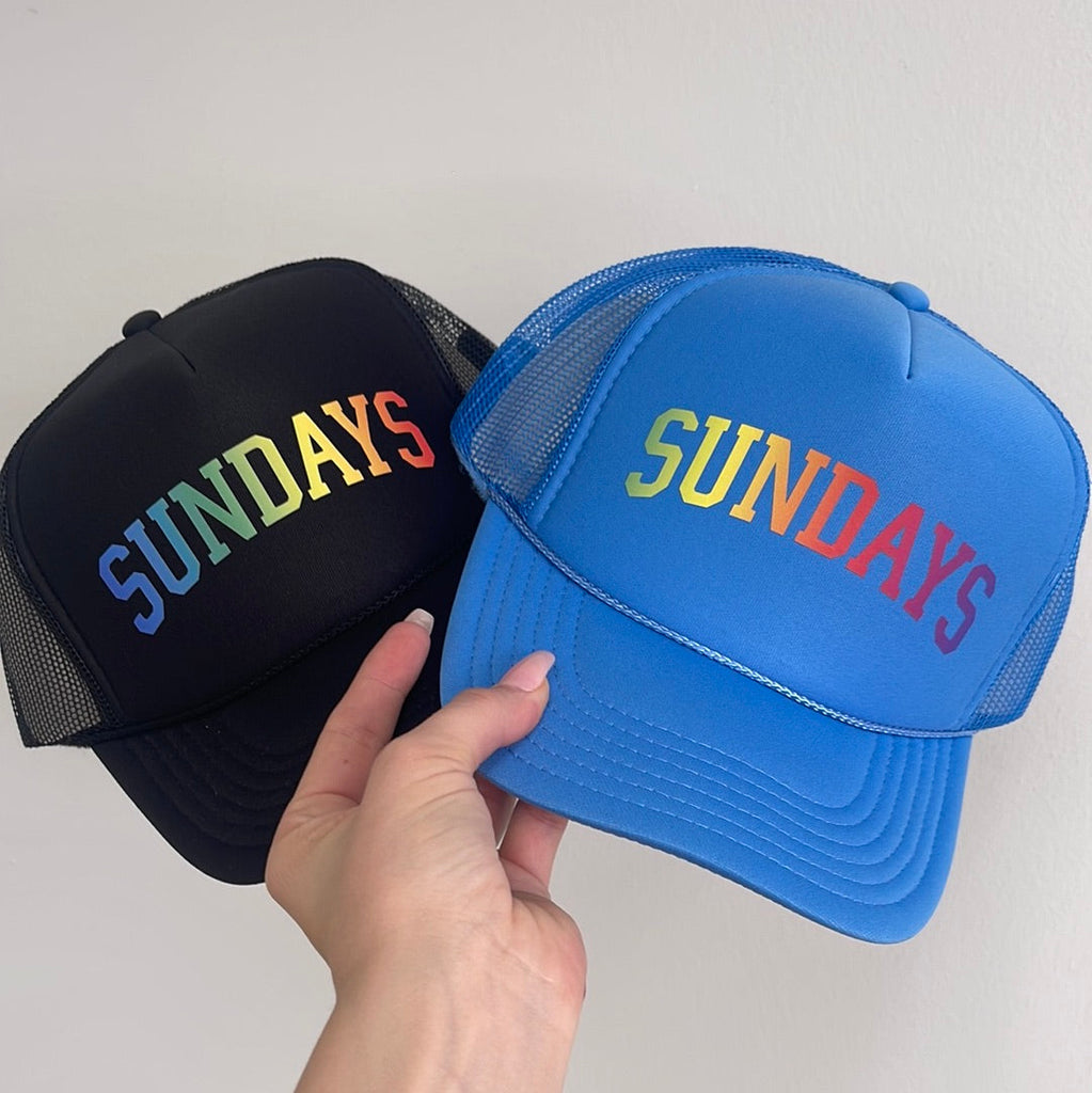 rainbow sundays trucker hat