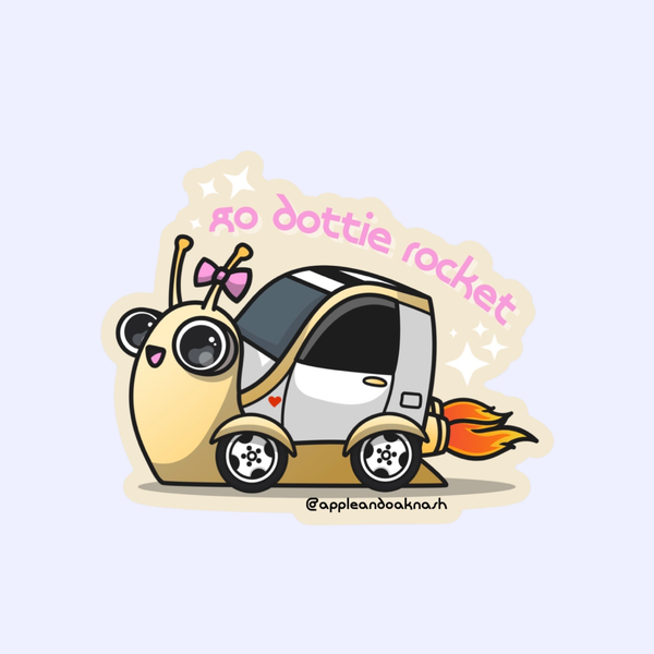 go dottie rocket {snail} sticker