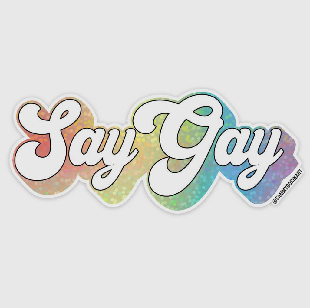 say gay {rainbow} sticker
