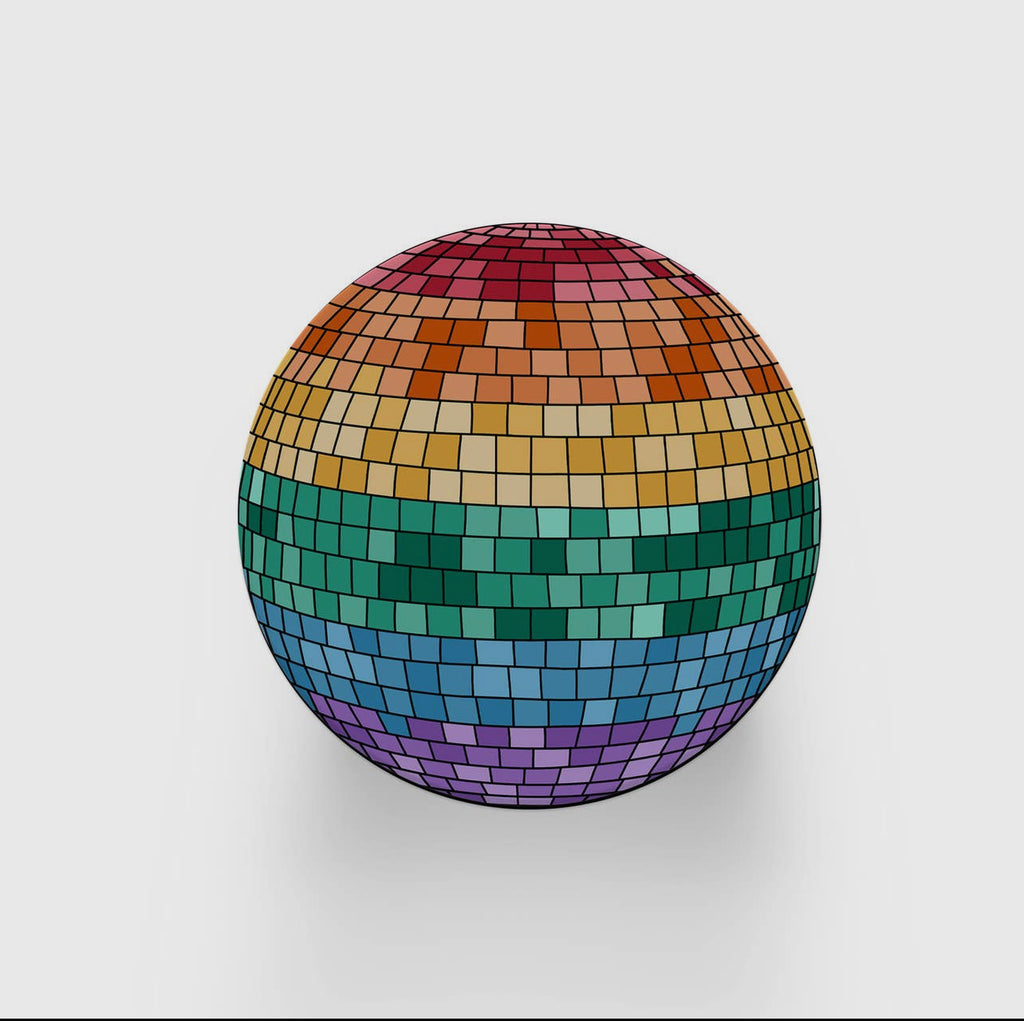 rainbow disco ball coaster