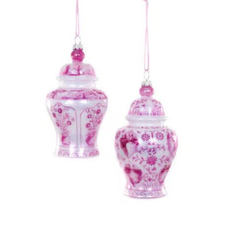 pink ginger jar ornament