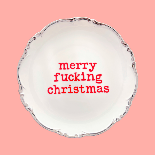 merry fucking christmas decorative plate