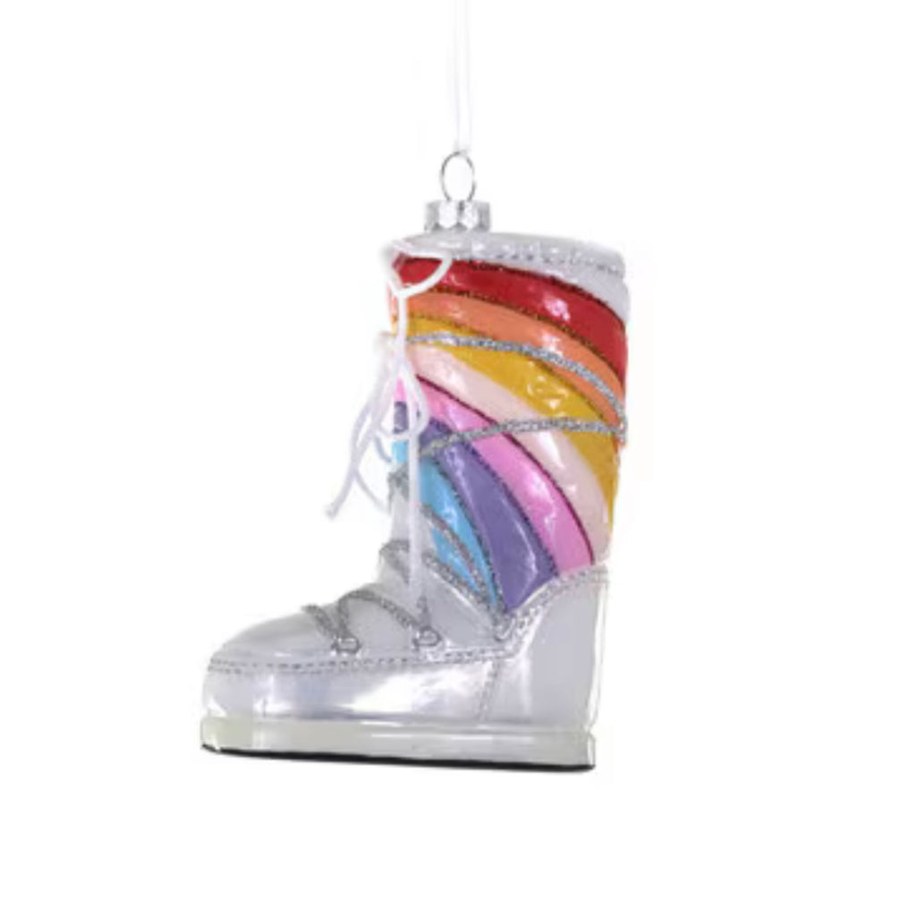 rainbow moon boot ornament