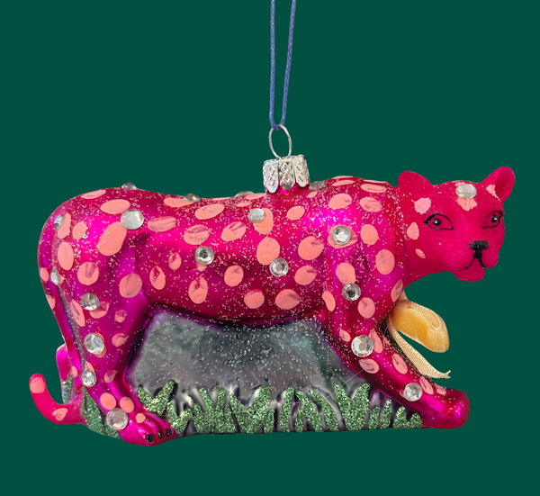 pink leopard ornament