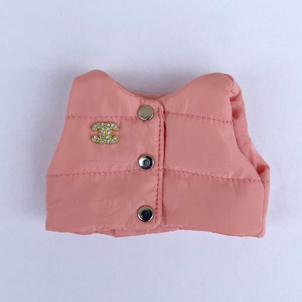 labubu pink designer puffy vest