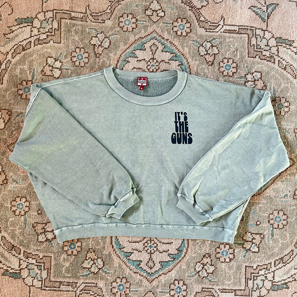 it’s the guns western cropped sweatshirt