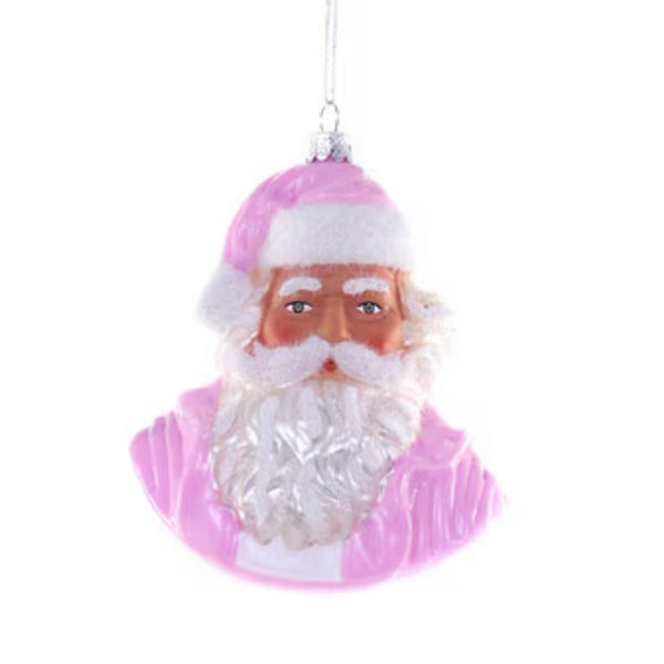 pink vintage santa ornament