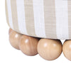 beige striped linen ottoman