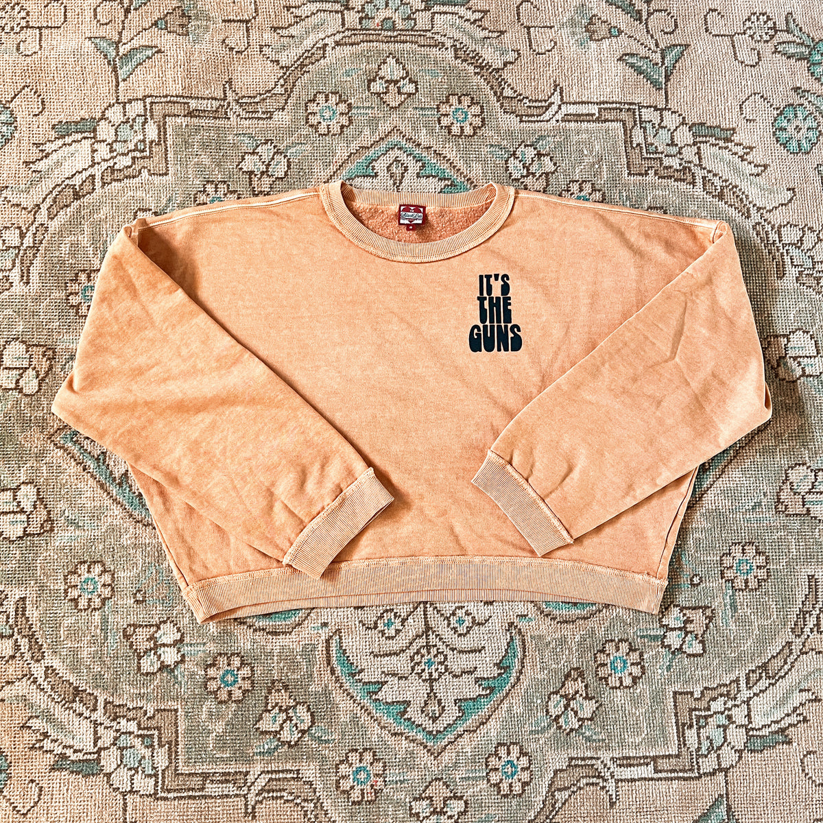 it’s the guns western cropped sweatshirt