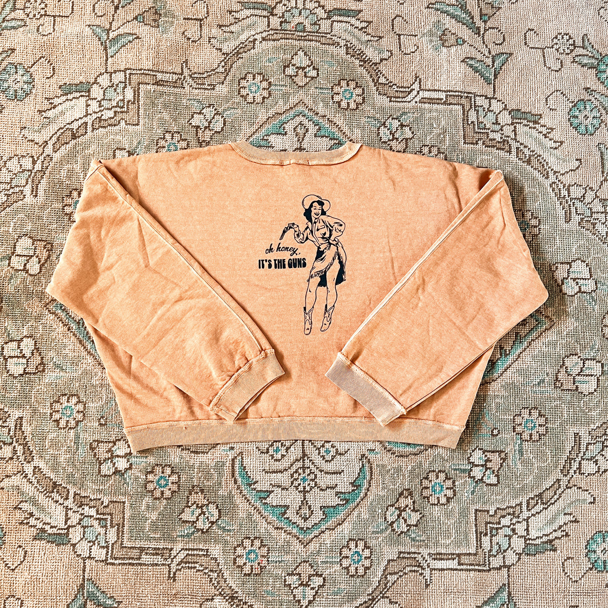 it’s the guns western cropped sweatshirt