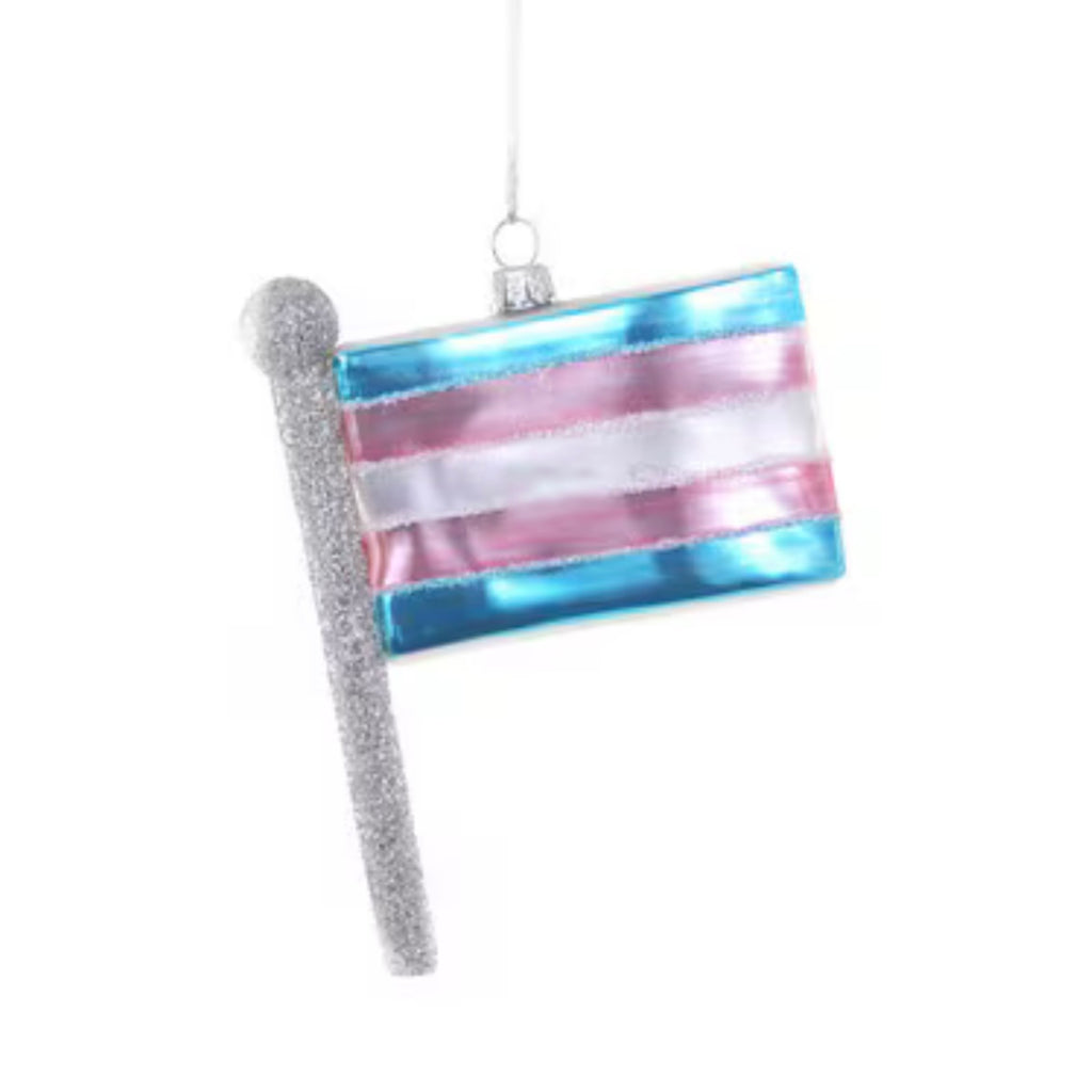 trans flag ornament