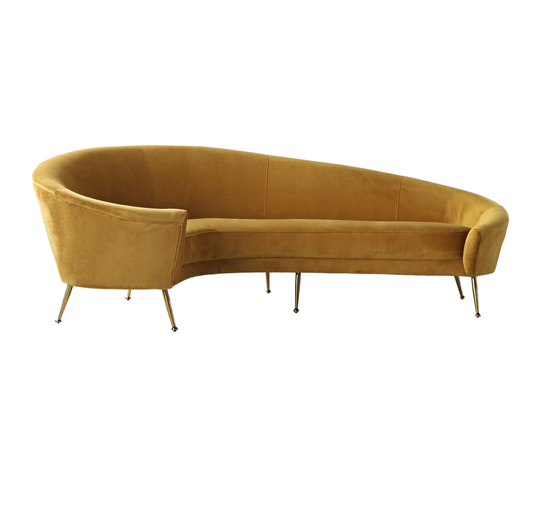 velvet curved sofa {shipping not available}