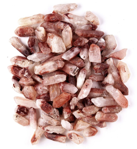 hematoid fire quartz points - Apple & Oak