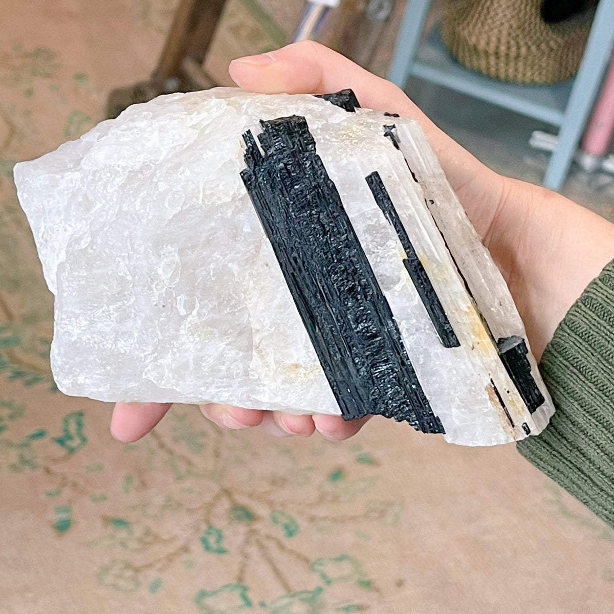 tourmaline on quartz matrix - Apple & Oak