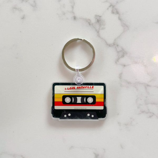 i love nashville cassette key chain