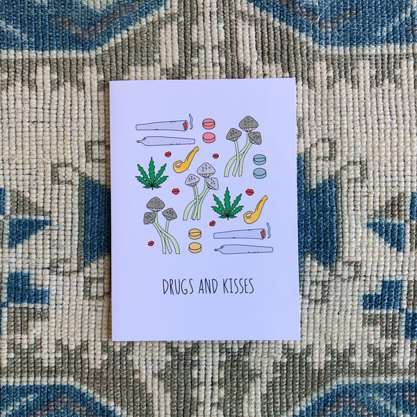 drugs & kisses card