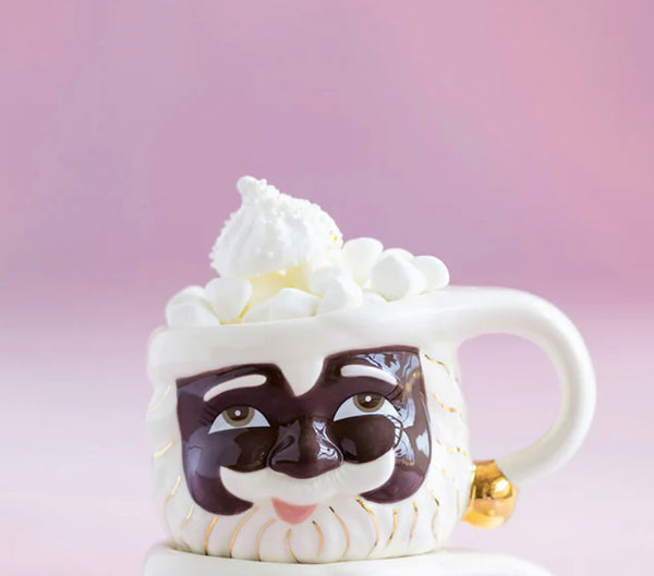 black santa mug