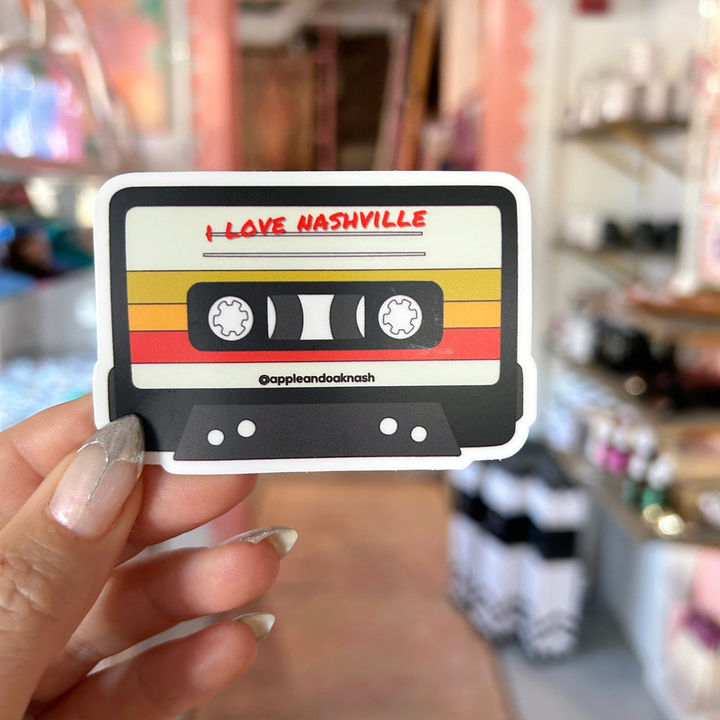 i love nashville cassette tape sticker