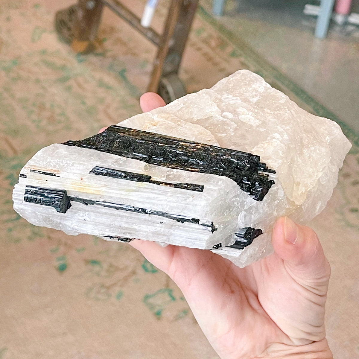 tourmaline on quartz matrix - Apple & Oak