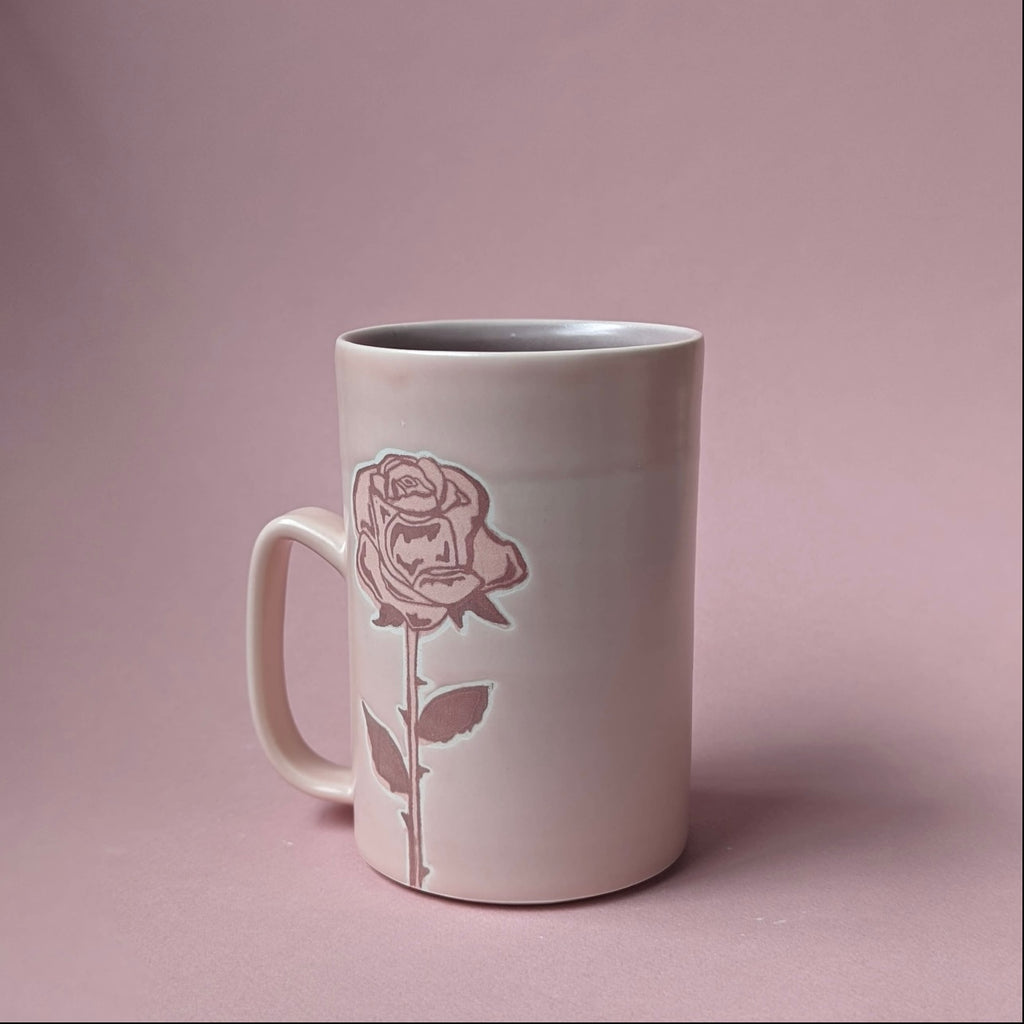 garden rose mug