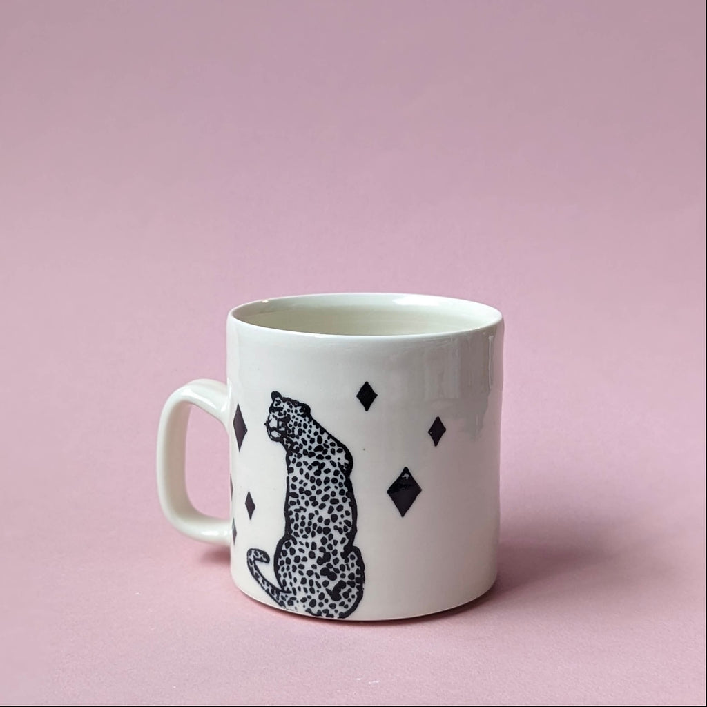 cheetah & diamonds mug