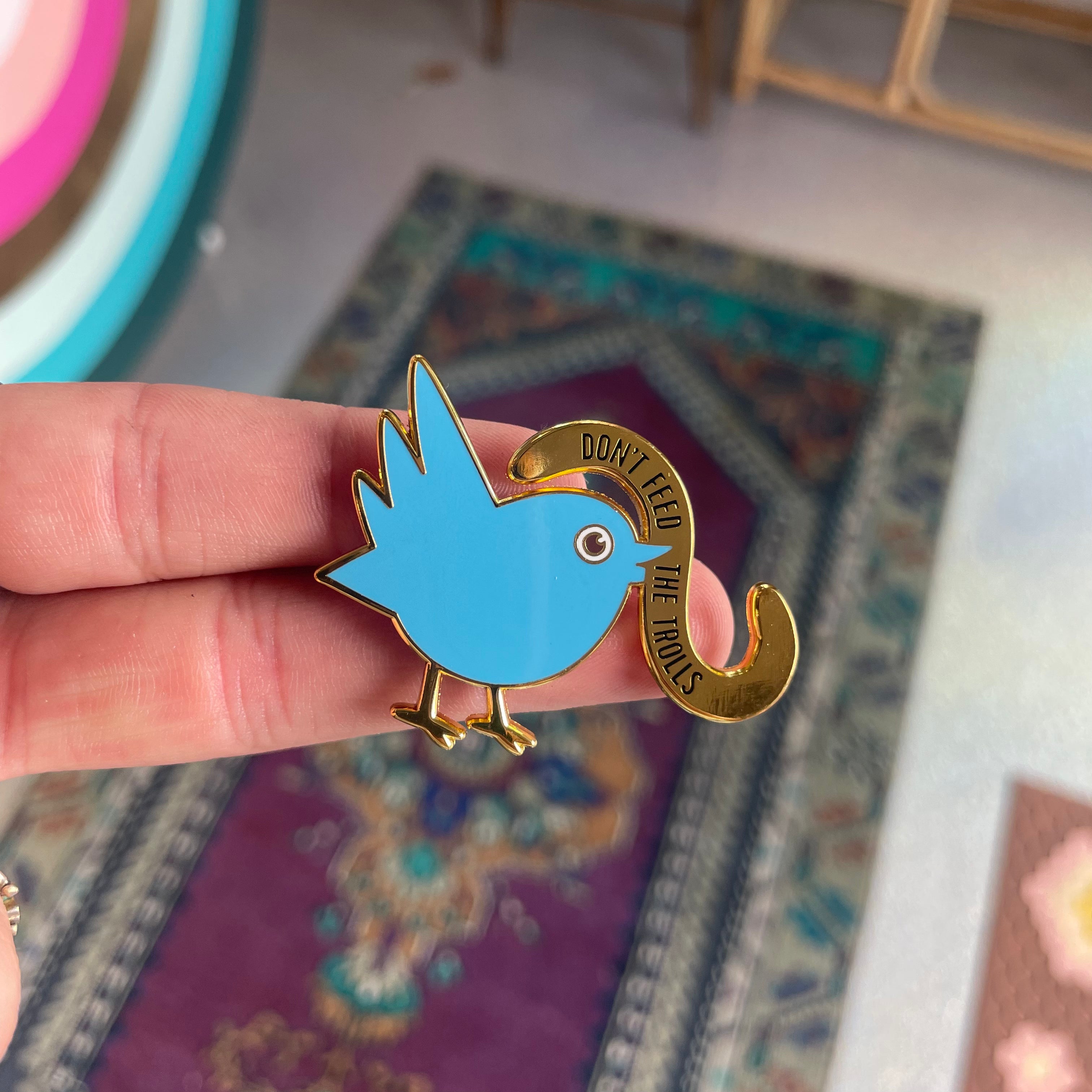don’t feed the trolls pin