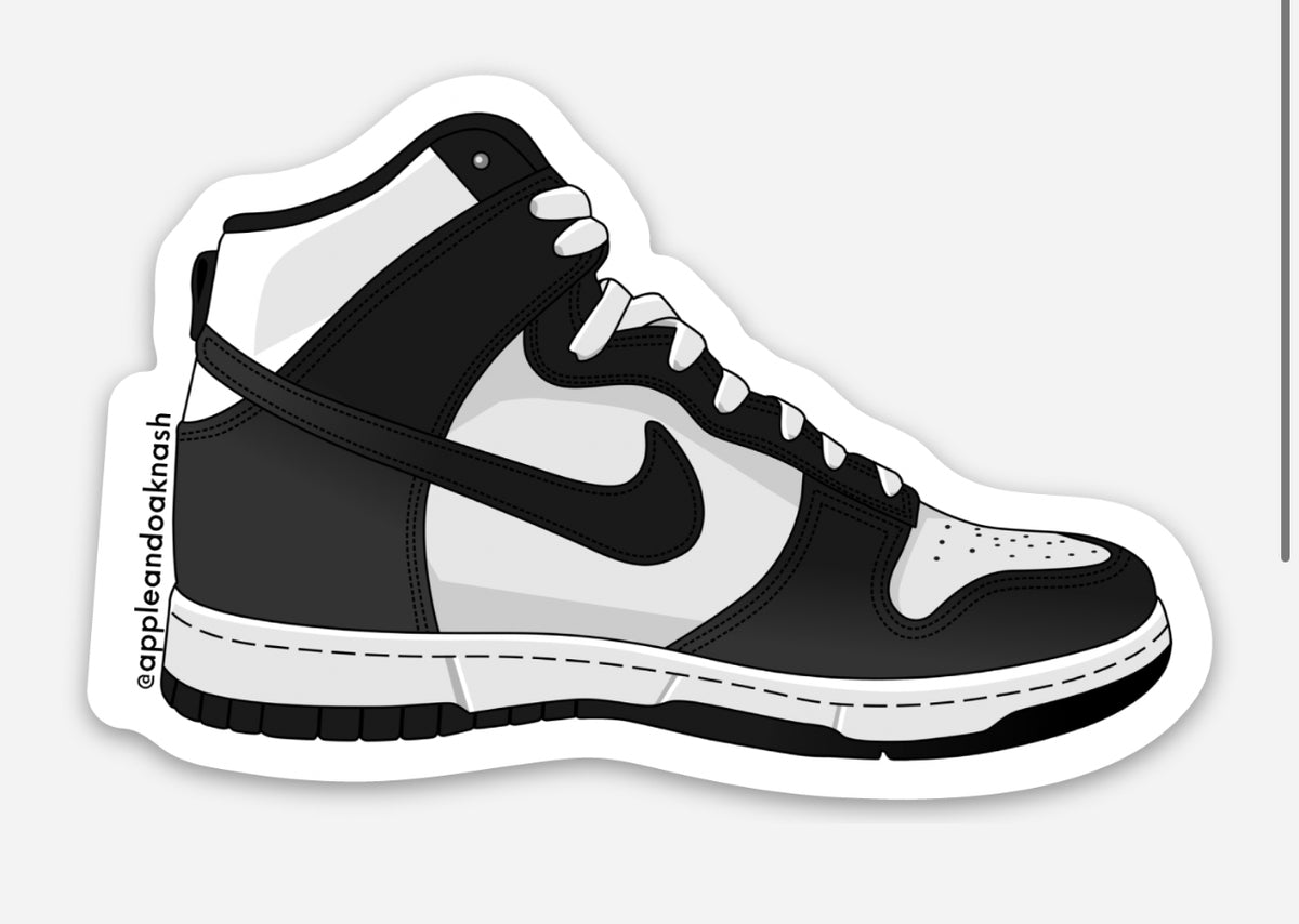 black & white sneaker sticker
