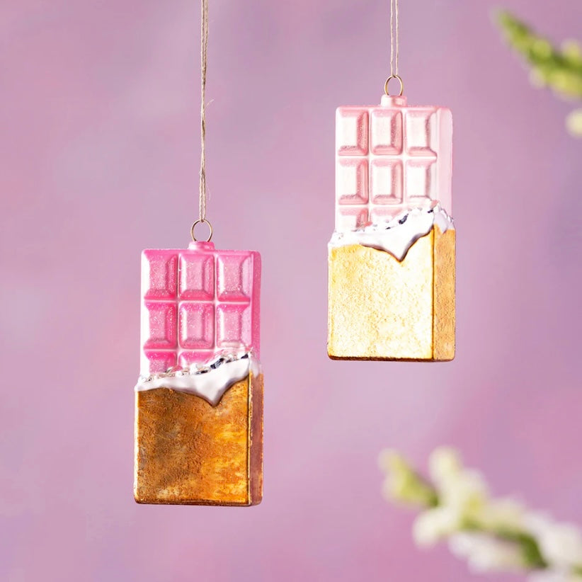 pink chocolate bar ornament