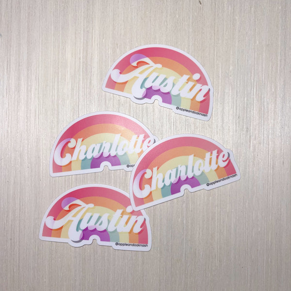 {your city} rainbow sticker