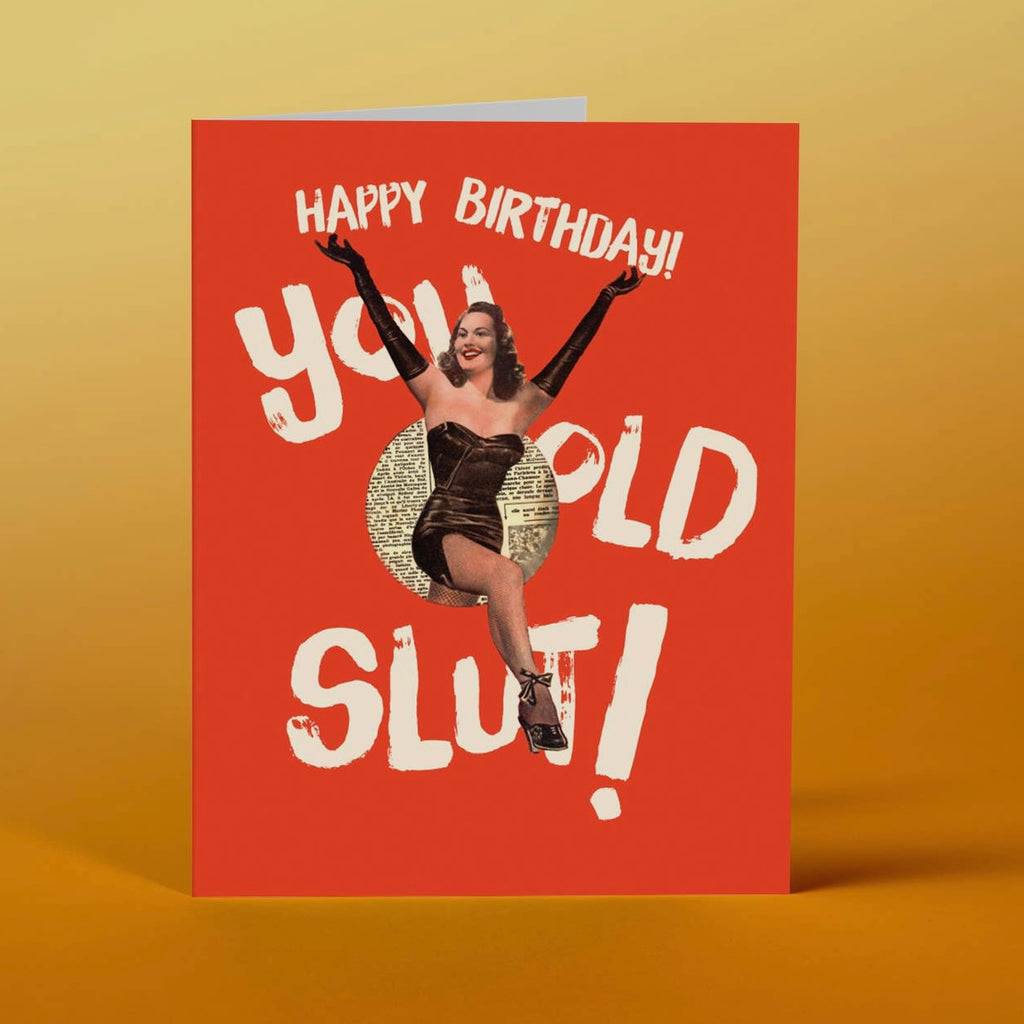 happy birthday you old slut! card