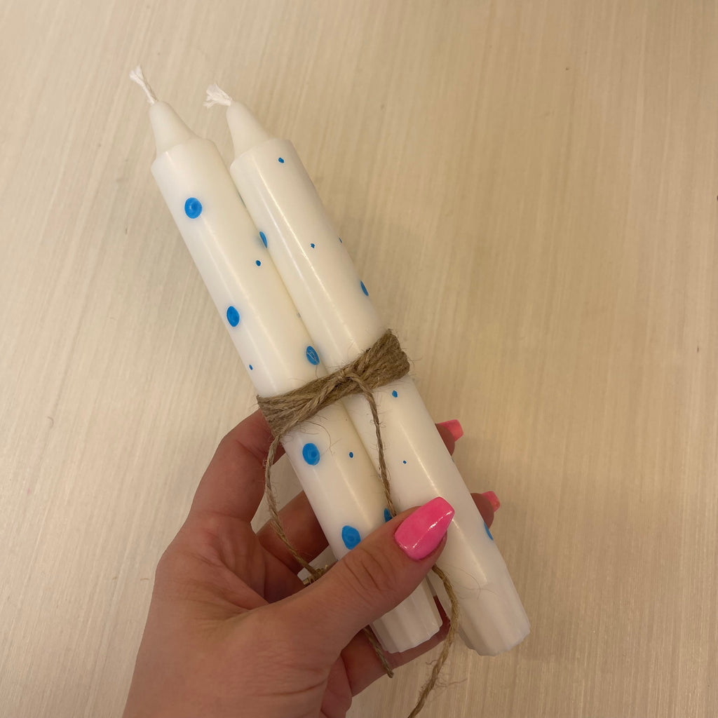 candle sticks polka dot {hand painted}